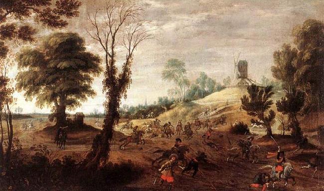 Meulener, Pieter Cavalry Skirmish France oil painting art